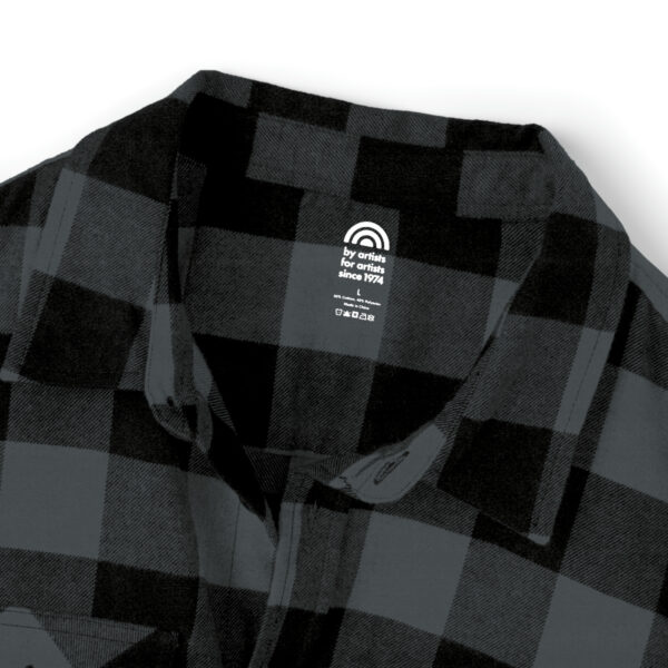 Gray and Black checked flannel with the BEGLASS logo