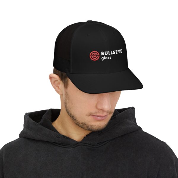 Bullseye Glass Logo Embroidered Trucker Cap - Mesh Snapback - Image 3