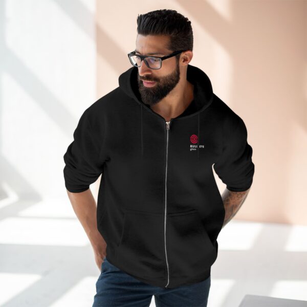 BULLSEYE GLASS Unisex Zip Hoodie - Cozy Casual Wear for Everyday Adventures - Image 2