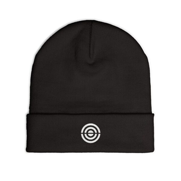 Embroidered Bullseye Glass Icon Knit Beanie - Image 3