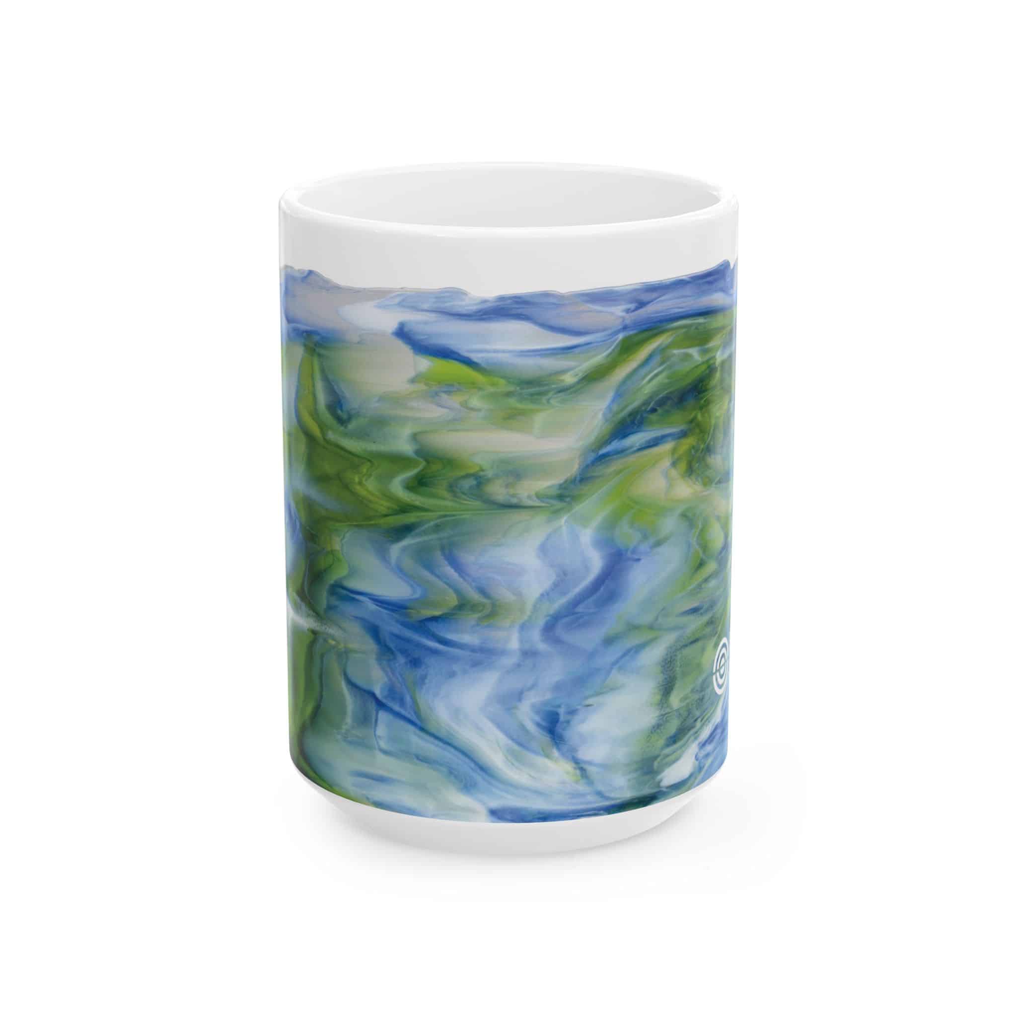 Glascadia - 2026 - Blue & Green Streaky Colorway Mug, (15 oz)