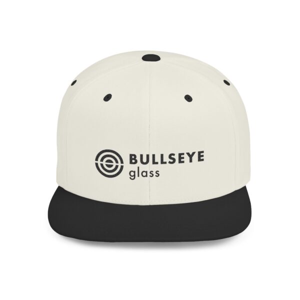 Bullseye Glass Embroidered Logo Flat Bill Snapback Hat