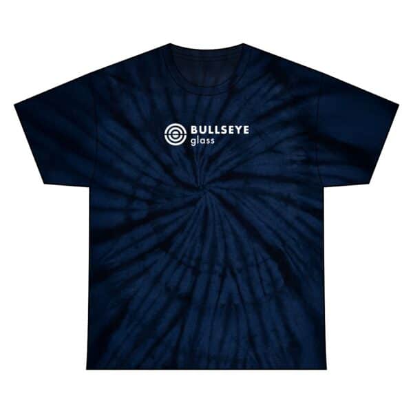 Navy Tie Dye Unisex Tee with Bullseye Glass Logo