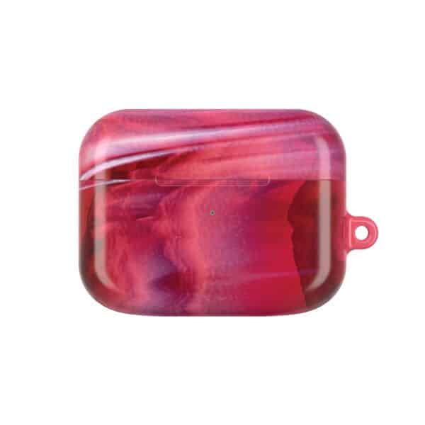 Cranberry Pink and White Streaky 2311 AirPod Case – Glossy Protective Charging Case