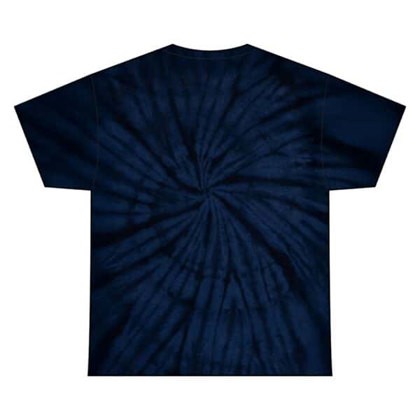 Navy Tie Dye Unisex Tee with Bullseye Glass Logo - Image 2