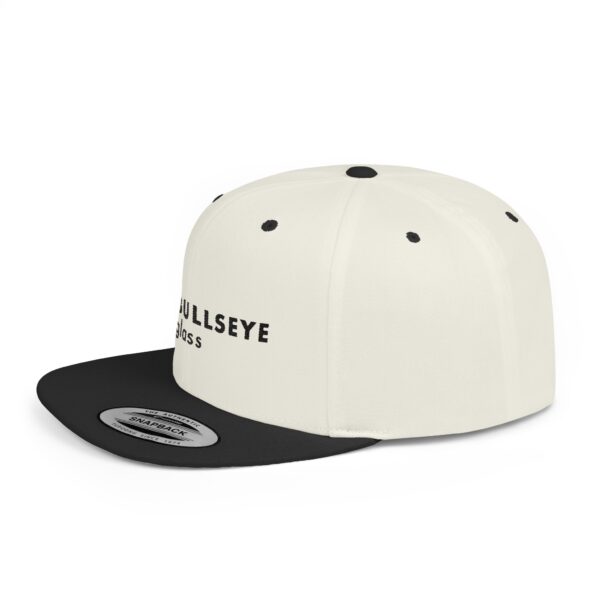 Bullseye Glass Embroidered Logo Flat Bill Snapback Hat - Image 3