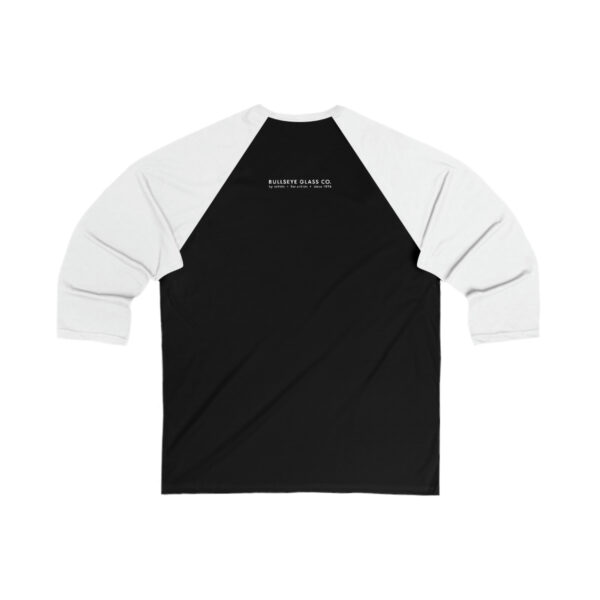 Back of a black baseball tee