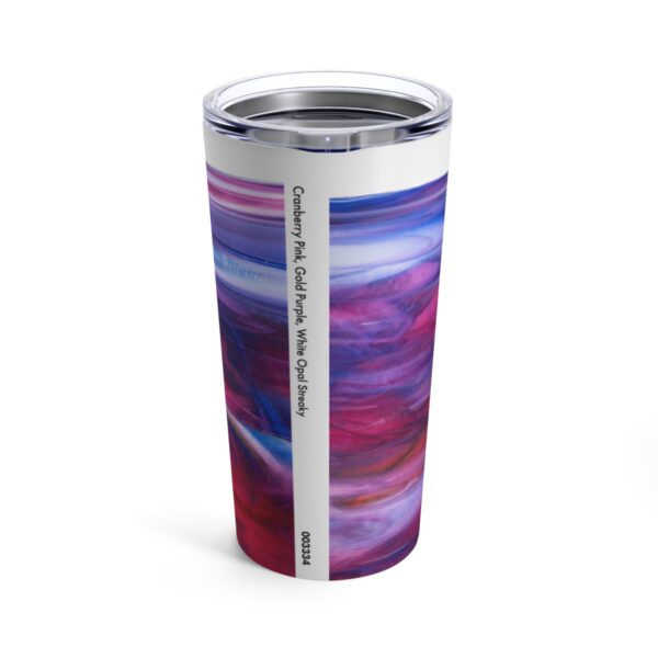 Purple and Fuchsia streaky glass tumbler with lid