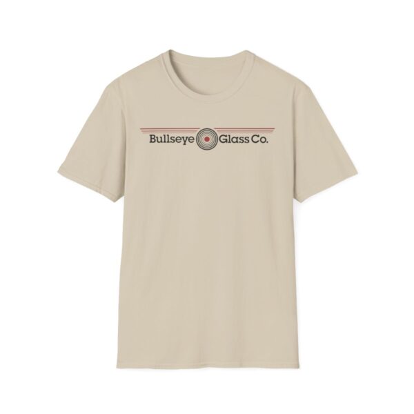 Bullseye Glass vintage letterhead on beige t-shirt