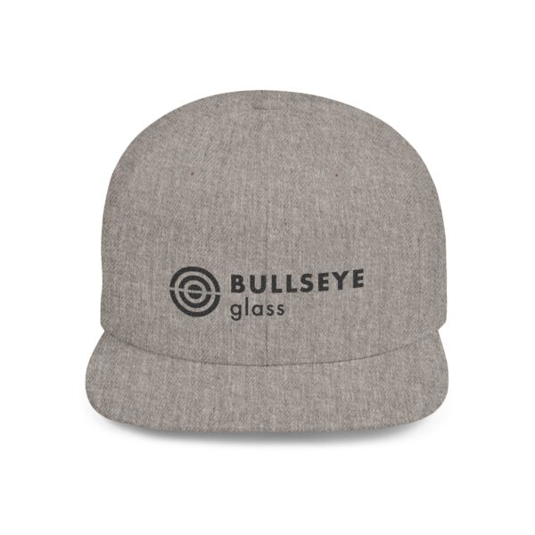 Bullseye Glass Embroidered Logo Flat Bill Snapback Hat - Image 7