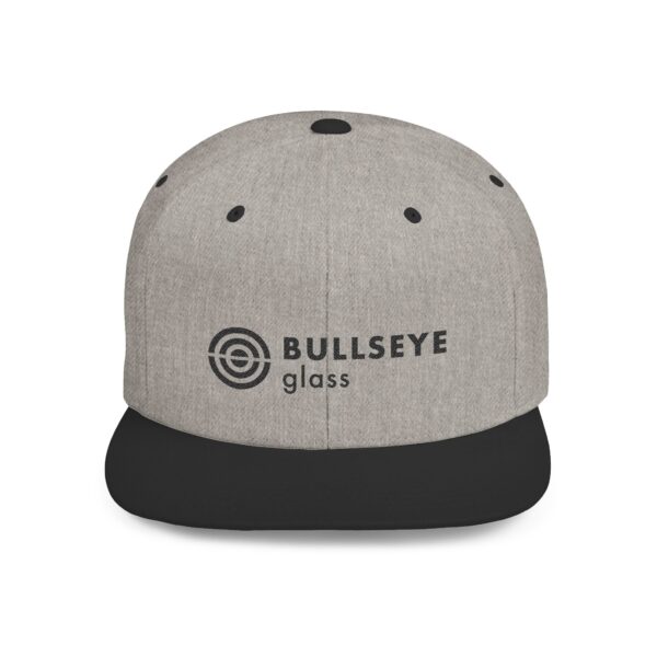 Bullseye Glass Embroidered Logo Flat Bill Snapback Hat - Image 4