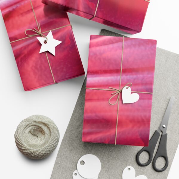 Red and White Streaky Glass Wrapping Paper