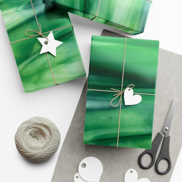 Green and White Streaky glass gift wrap