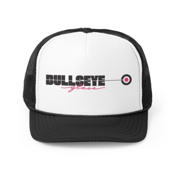 90s era Bullseye logo on a black trucker hat