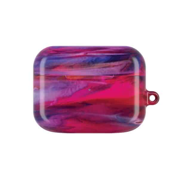 Cranberry Pink and Gold Purple Streaky 3334 AirPods Case — Protective Cover